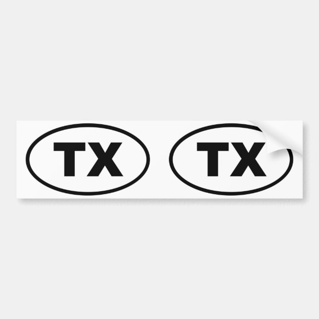 Texas TX oval Autoaufkleber (Vorne)