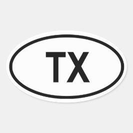 Texas "TX" Ovaler Aufkleber
