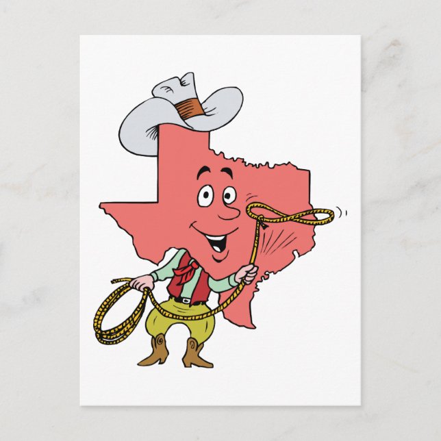 Texas TX Texan Cowboy Vintage Travel Souvenir Postkarte (Vorderseite)