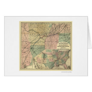 Texas u. nordöstliche Eisenbahn-Karte 1872