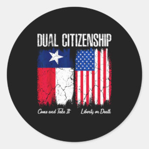 Texas Unabhängigkeitstag Doppelstaatsbürger Texane Runder Aufkleber