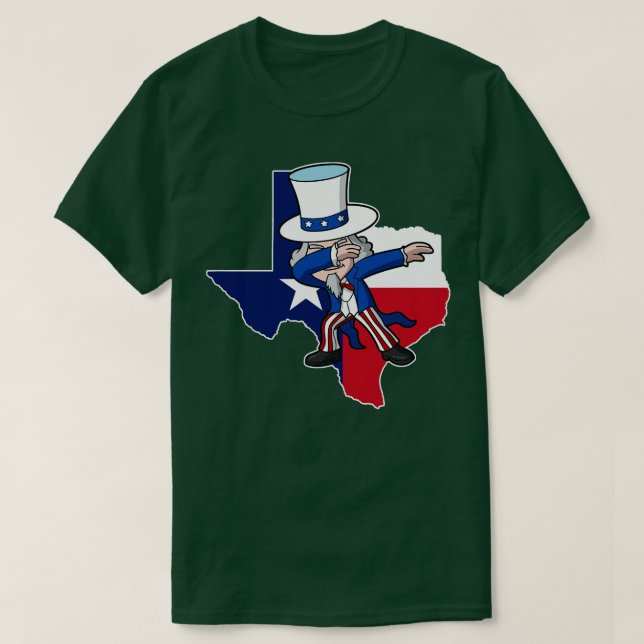 Texas Uncle Sam Texan 4. Juli USA Patriotic T-Shirt (Design vorne)