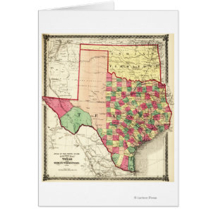Texas und indisches TerritoriumPanoramakarte