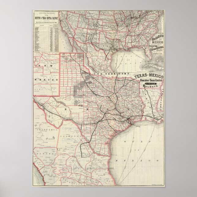 Texas und Mexiko, Houston Poster (Vorne)