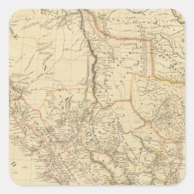 Texas und Mexiko Quadratischer Aufkleber (Vorderseite)