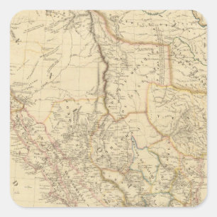Texas und Mexiko Quadratischer Aufkleber