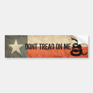 Texas und treten nicht auf mir Flagge zusammen Autoaufkleber