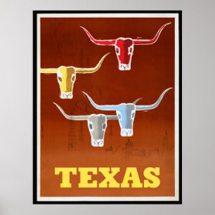 Texas unmodifizierte Vintage Fotos Alte ästhetisch Poster