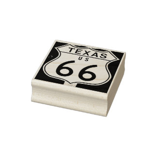 Texas US Route 66 signierte Briefmarke Gummistempel