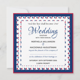 TEXAS USA FLAG Custom Patriotic Square Wedding Einladung