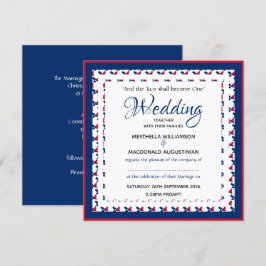 TEXAS USA FLAG Custom Patriotic Square Wedding Einladung