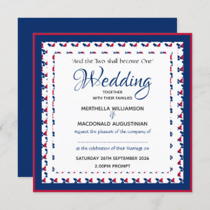 TEXAS USA FLAG Custom Patriotic Square Wedding Einladung