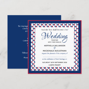 TEXAS USA FLAG Patriotic Custom Square Wedding Einladung