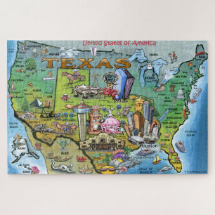 Texas USA Fun Map Puzzle