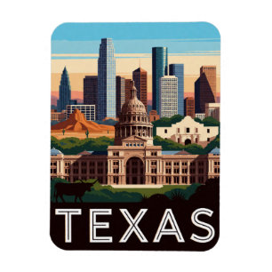 Texas USA Große Stadtstraßen und westliche Reise � Magnet