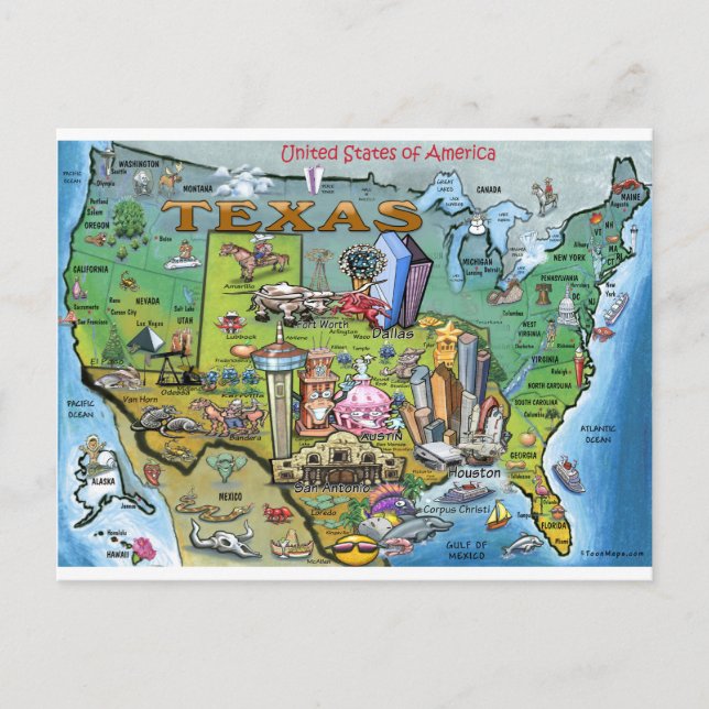Texas USA Karte (Vorderseite)