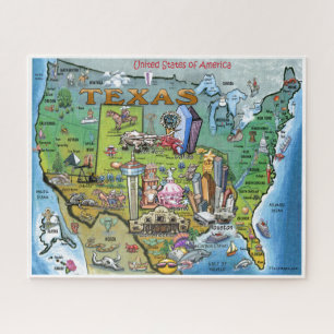 Texas USA Map Jigsaw Puzzle