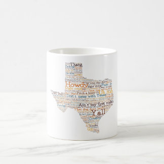 Texas USA Slang Word Art Map Kaffeetasse