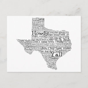 Texas USA Slang Word Karte