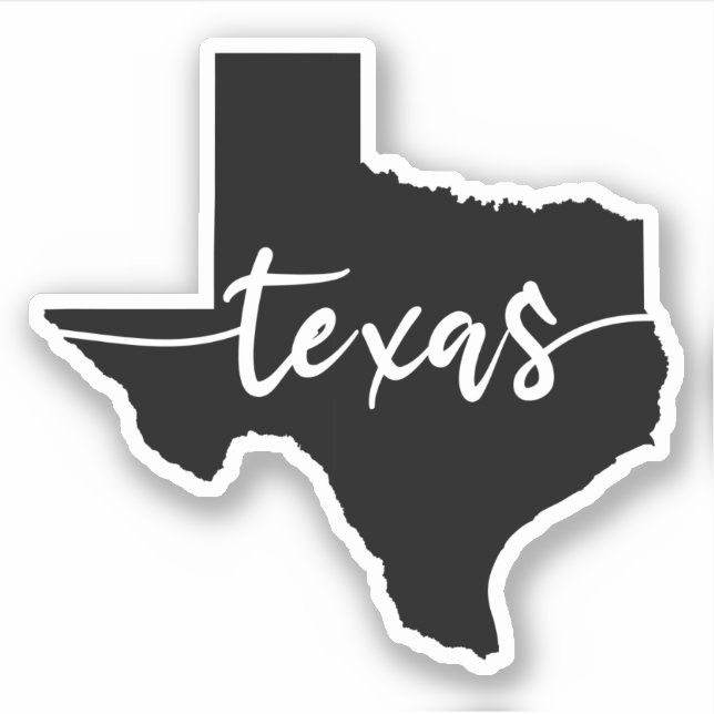 Texas USA Staat Map Aufkleber (Vorderseite)