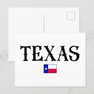 Texas USA Staat Map Flag Postkarte