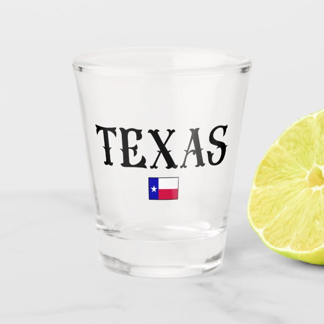 Texas USA Staat Map Flag Schnapsglas (Vorderseite)