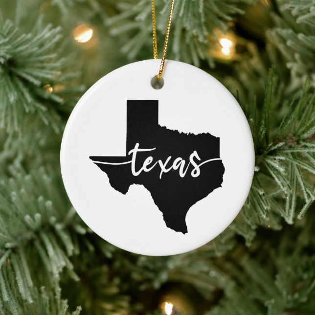 Texas USA Staat Map Keramik Ornament (Baum)