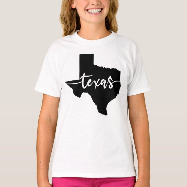 Texas USA Staat Map T-Shirt (Vorderseite)