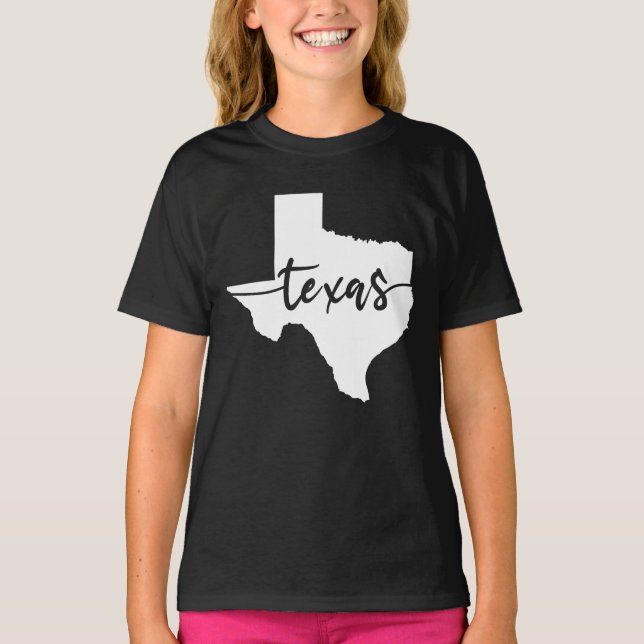 Texas USA Staat Map T-Shirt (Vorderseite)