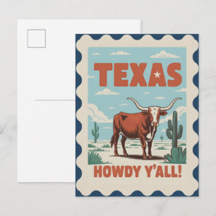 Texas USA Vintage-Reise Postkarte