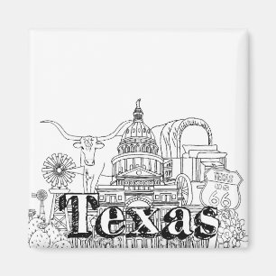 Texas Vacation Zeichnend Urlaub Art Reisen Desi Magnet
