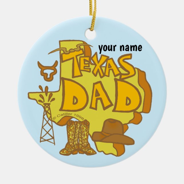 Texas-Vater Keramik Ornament (Vorne)