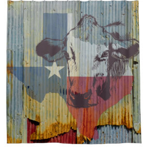 Texas-Vieh-Ranch-HausDuschvorhang Duschvorhang