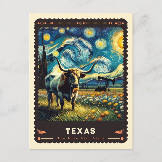 Texas | Vincent Van Gogh Inspiriert Postkarte (Vorderseite)
