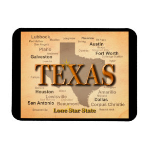 Texas Vintag Map Magnet