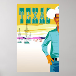 Texas. Vintag Style Travel Poster