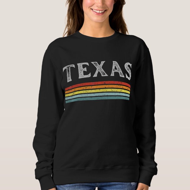 Texas Vintag Sunset Retro gestört Sweatshirt (Vorderseite)