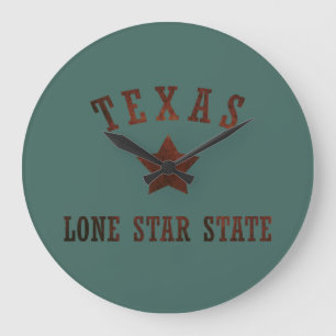 Texas Vintage Der Lone-Star-Staat Große Wanduhr