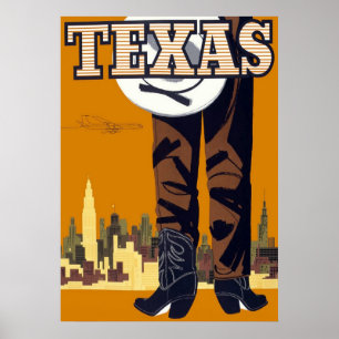 Texas ~ Vintage Reise Poster