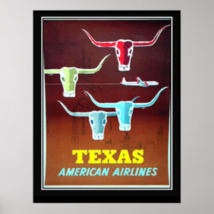 Texas Vintage Reiseplakat Poster