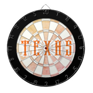 TEXAS Vintage Rustic Style Orange Text Dartscheibe