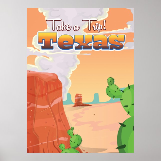 Texas Vintage Travel Poster (Vorne)