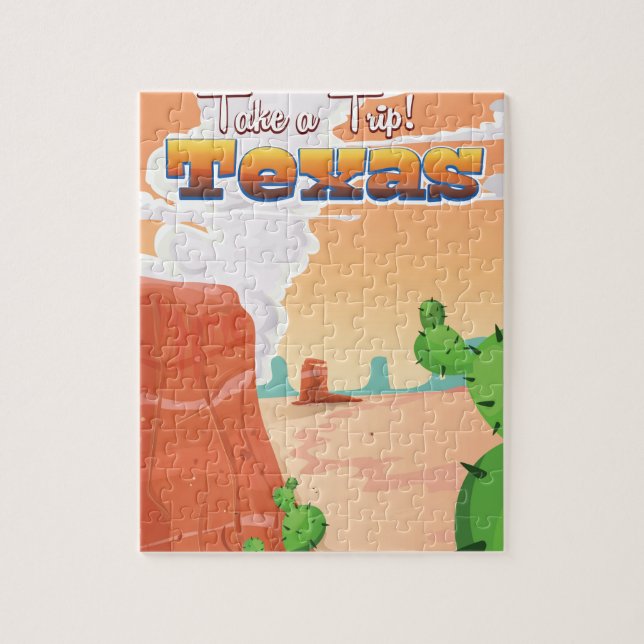 Texas Vintage Travel Poster Puzzle (Vertikal)