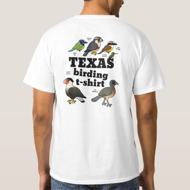 Texas Vogelbeobachtung T - Shirt (Design auf der R (Rückseite)
