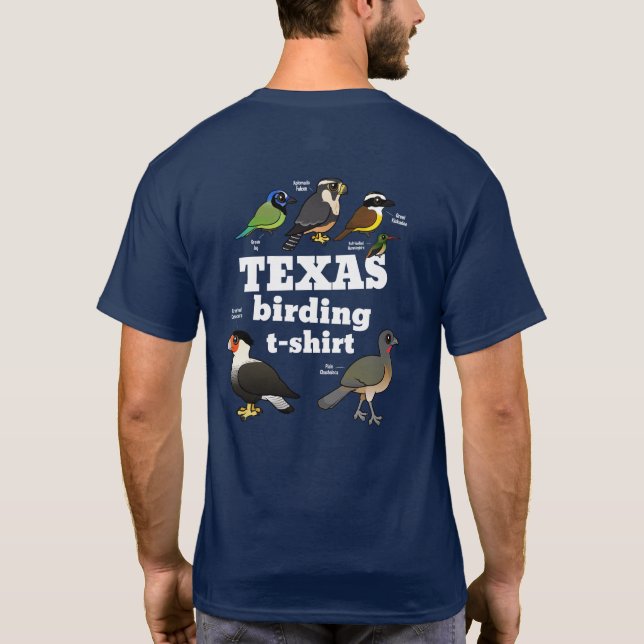 Texas Vogelbeobachtung T - Shirt (Design auf der R (Rückseite)
