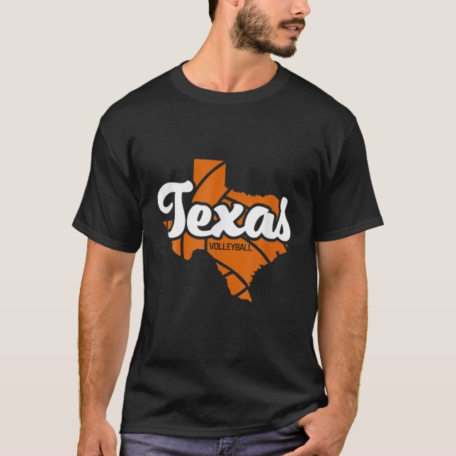 Texas Volleyball Retro Script T-Shirt (Vorderseite)