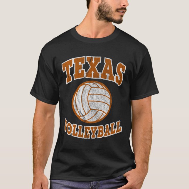 Texas Volleyball Vintag erschüttert T-Shirt (Vorderseite)