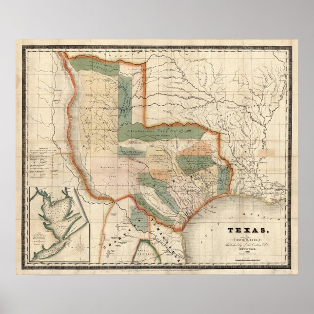 Texas, von David H Burr Poster (Vorne)