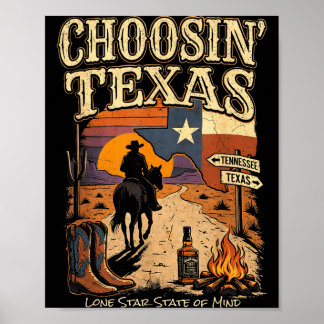 Texas wählen Lone Star State of Mind Cowboy Poster