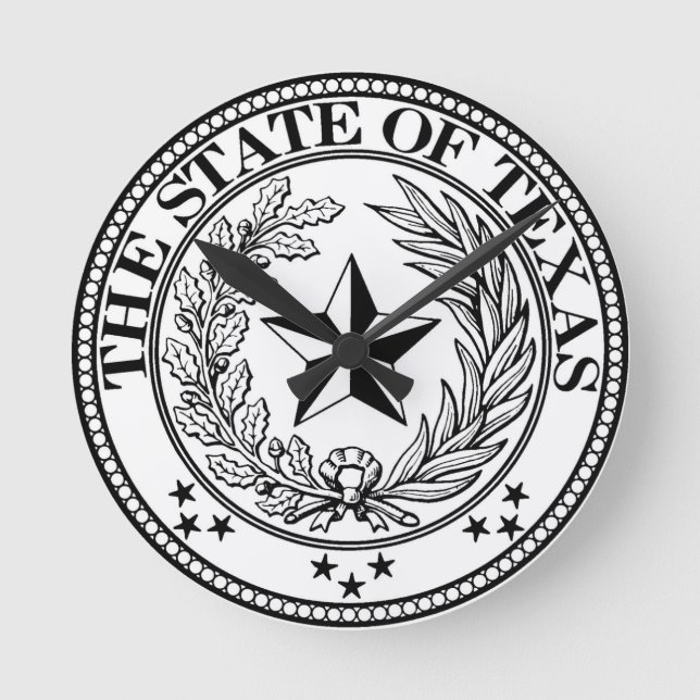 Texas-Wanduhr-Weiß Runde Wanduhr (Vorderseite)